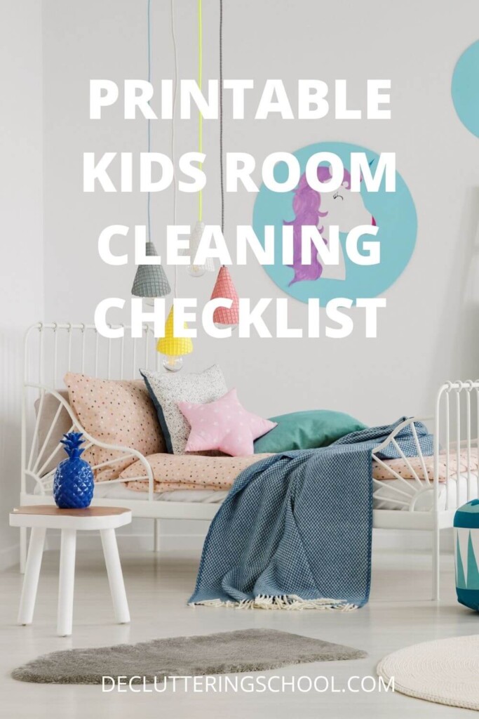 printable kids bedroom cleaning checklist