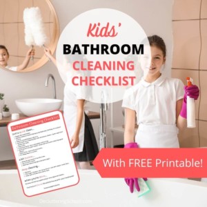 kids bathroom cleaning checklist cover
