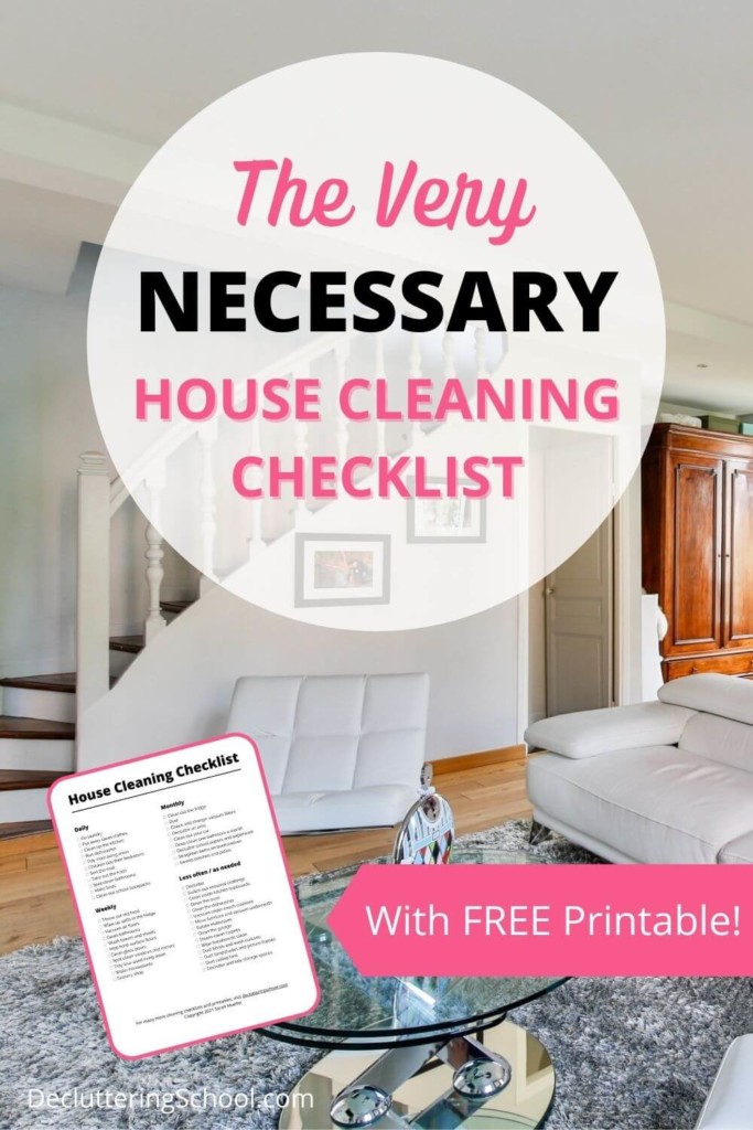 A free printable (PDF) house cleaning checklist to help you keep up with everyday chores.