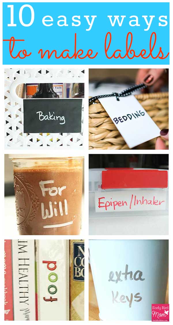  10 simple ways to show you how to make labels. I *love* labeling all kinds of things at home: jars, paper, baskets, and containers. This post has links to plenty of different ideas to inspire you.