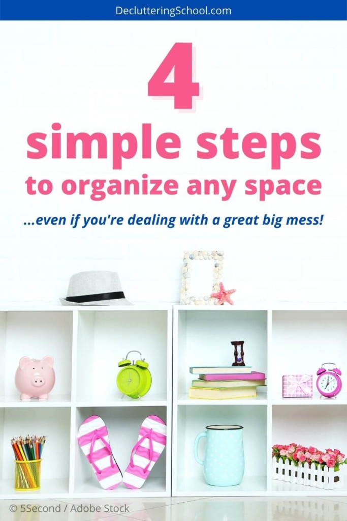 Organizing a messy house can be overwhelming. Follow these simple steps to get it done faster!