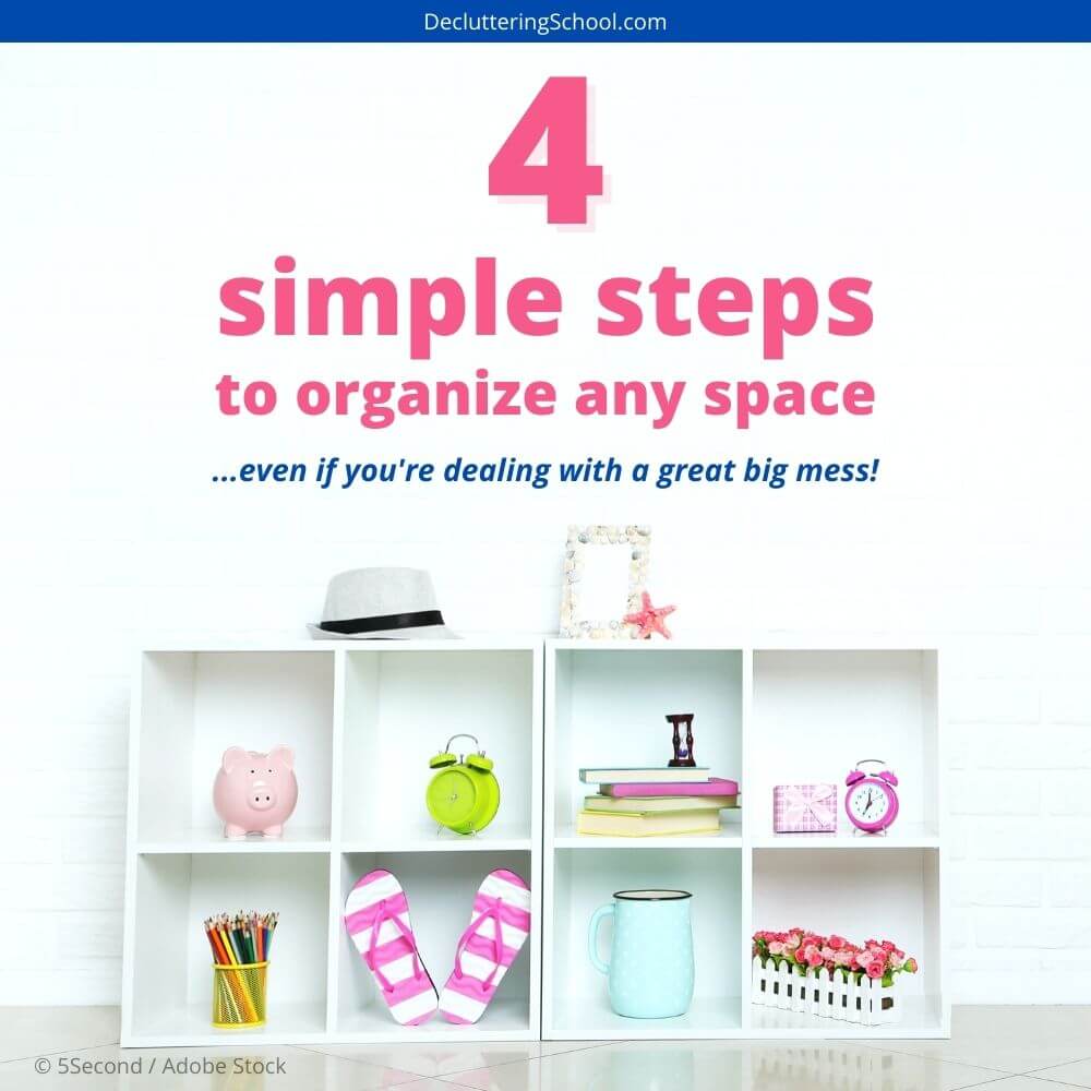 Organizing a messy house can be overwhelming. Follow these simple steps to get it done faster!