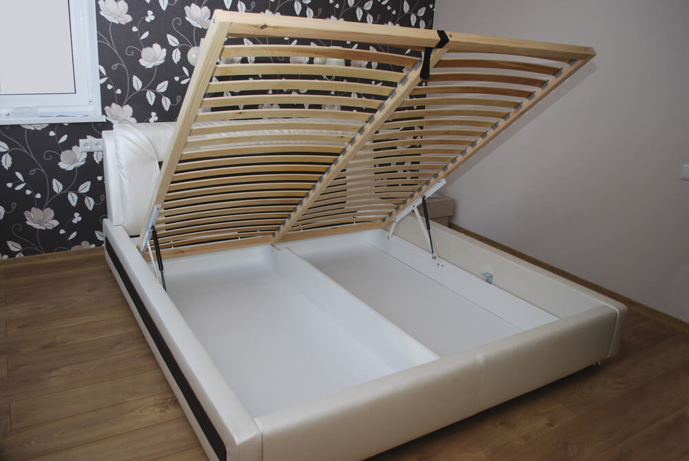 lift up bed frame with storage underneath
