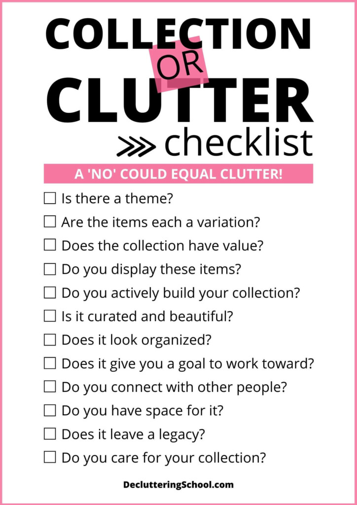 collection or clutter printable checklist