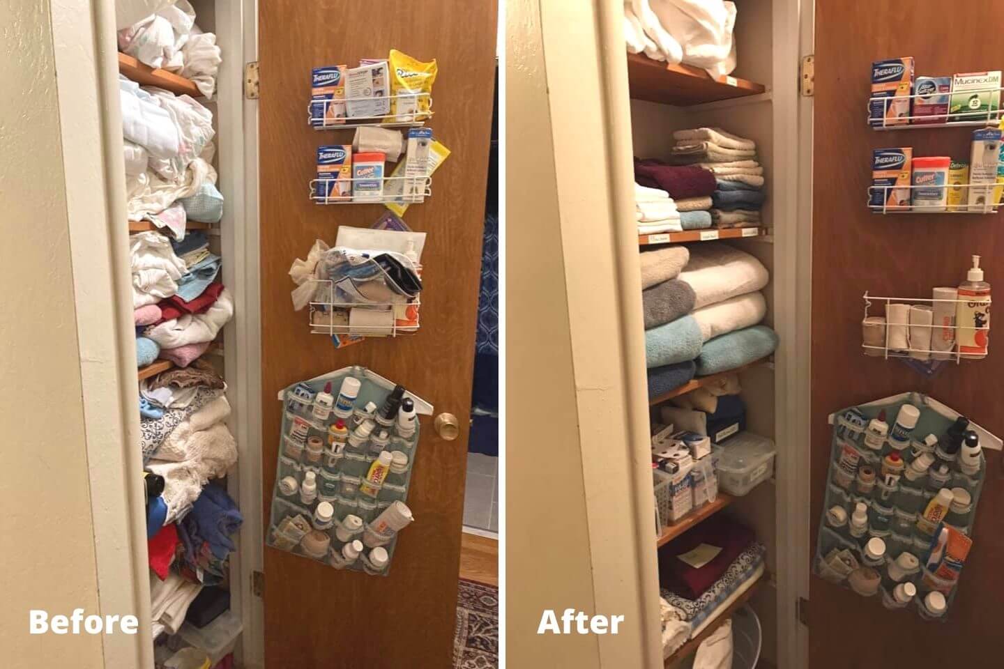linen closet before and after omh success
